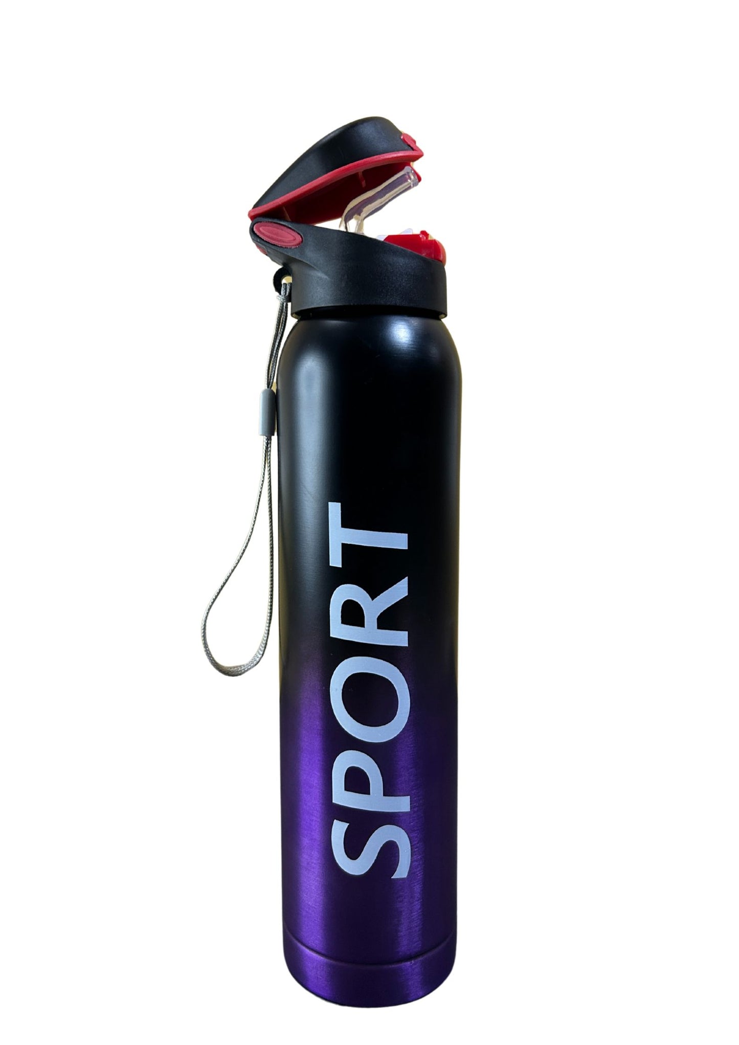 650ml Stainless Steel Double Wall Vacuum Flask, Sports Water Bottle, With Straw