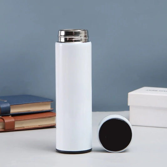 Stainless Steel Insulated Water Bottle, 500ml, LED Temperature Display, Vacuum Sealed, Leak-Proof, BPA-Free, Double Wall, Travel Mug for hot & Cold Drinks, Portable Flask for Sports (Blue)